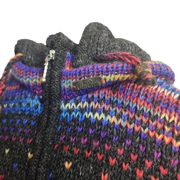 Colorful Confetti Wool Coat McRon Extra Warm Removable Hood Fleece Lined Jacket - Picture 4 of 13